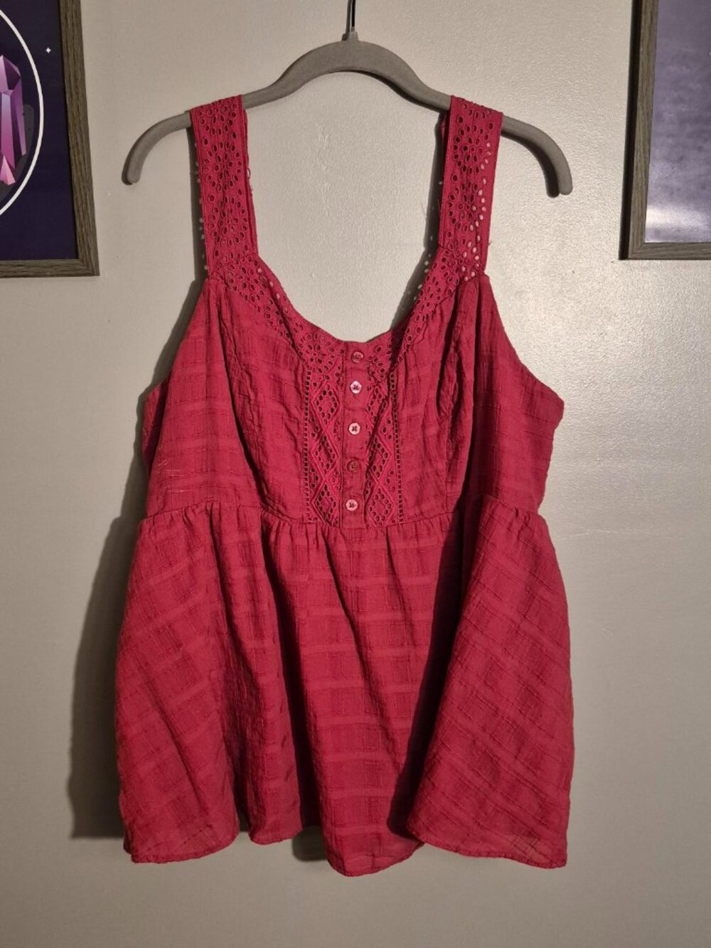Red Peplum Tank Top
